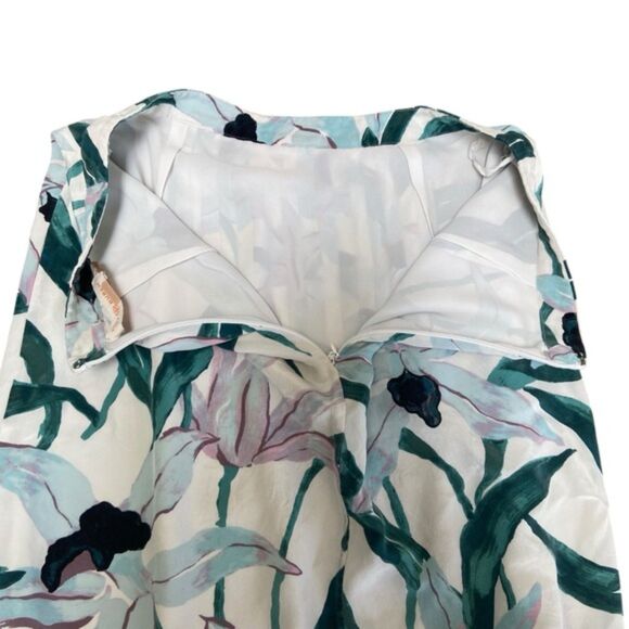 Tory Burch Pleats Ruffle Louisa Silk Floral Printed Knee Length Size 2 - Picture 13 of 14